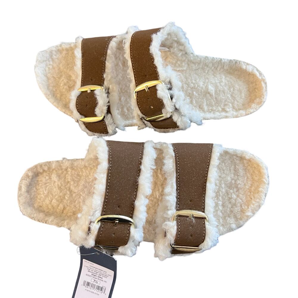 UNIVERSAL THREAD Imelda Two band Lined Sandals Cognac 7.5